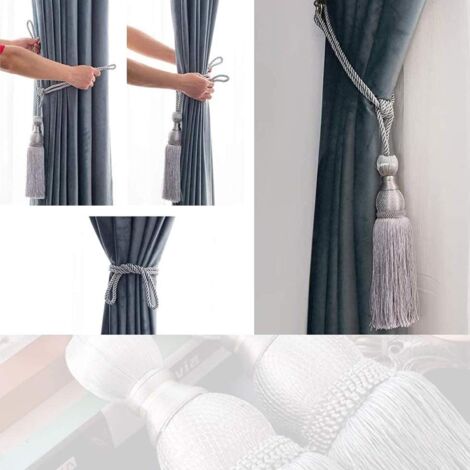 Attache De Rideau 2 Pièces, Embrasses De Rideau Magnétiques, Support De Retenue De Rideau En Corde Tissee Decorative Pour Rideau Etoile Et Lune 98785537