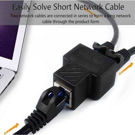 2Pcs Adaptateur Splitter RJ45 De 1 à 2 Double Femelle Port CAT 5 - CAT - Foto 11