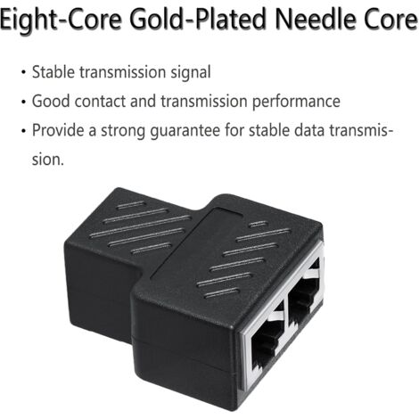 Splitter RJ45 2 Pièces – Doubleur De Prise Ethernet, 1 Vers 2, Pour Câbles Cat5/6/7/8, Plug & Play