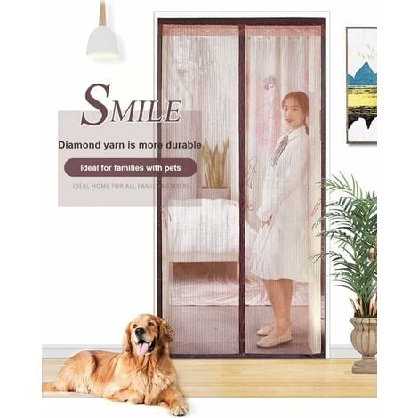 Moustiquaire/ Rideau Magnetique/Tente à Fermeture Aimantée Automatique / Magnétique 130x230cm Blanc - Mod Basis - Maison