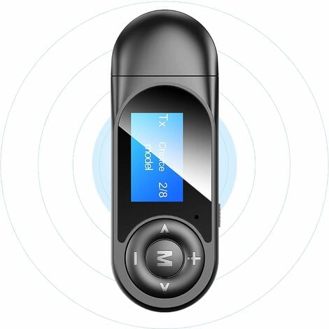 Bluetooth 5.0 émetteur Et Récepteur Adaptateur FM AUX Pour TV Voiture PC  Noir