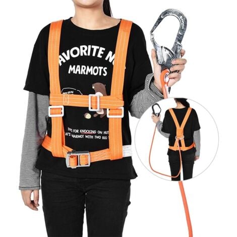 Kits de harnais de sécurité, harnais de sécurité antichute harnais pleine hauteur harnais de protection contre les chutes travail aérien protection contre les chutes harnais(Grande boucle 3 m)