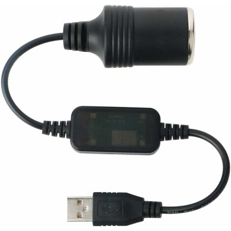 Convertisseur de Cble USB A mle vers Allume-Cigare Femelle 12V, Voiture  Femelle Convertisseur, Voiture Cigarette Allume Socket pour GPS E-Chien