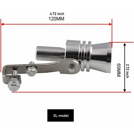 D'échappement Sifflet,Turbo Simulateur,Silencieux Universel Voiture,Sifflet en Aluminium ,Turbo Sound Simulateur, universel 'Turbo' ,pour Tuyau Déchappement de Voiture,pour diamètre 56-85mm