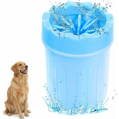Nettoyeur De Patte pour Chien, Portable Laveur De Patte De Chien, Upgrade Dog Paw Cleaner, Portable Laveur De Patte De Chien Brosse De Nettoyage pour Animal(Bleu)