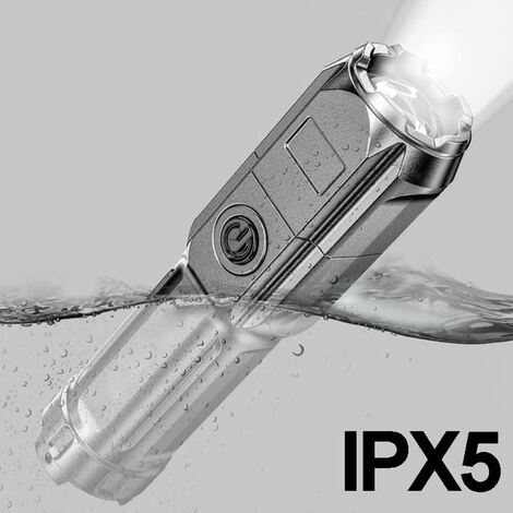 mizikuu Mini Lampe de Poche,6 pièces Lampe de Poche LED Enfant revêtement en silicone rechargeable USB IP65 lampes de poche étanches avec porte-clés pour Travail ,Cyclisme, Camping Lecture