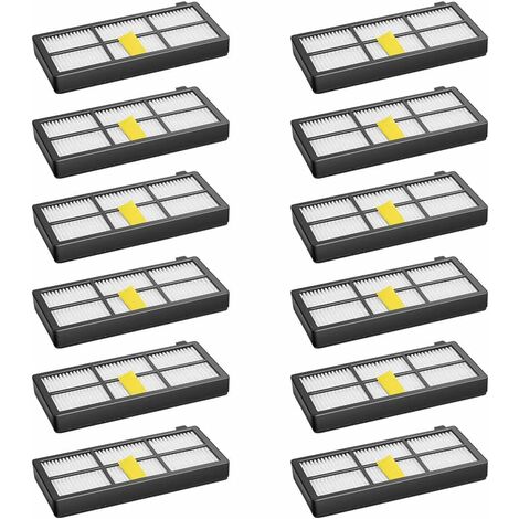 Lot de 12 Filtres Pour Robot Aspirateur Irobot Roomba 800 850 851 860 865 866 870 871 876 880 885 886 890 891 896 900 960 966 980 Kit Pièces Accessoires Rechange (1/4)