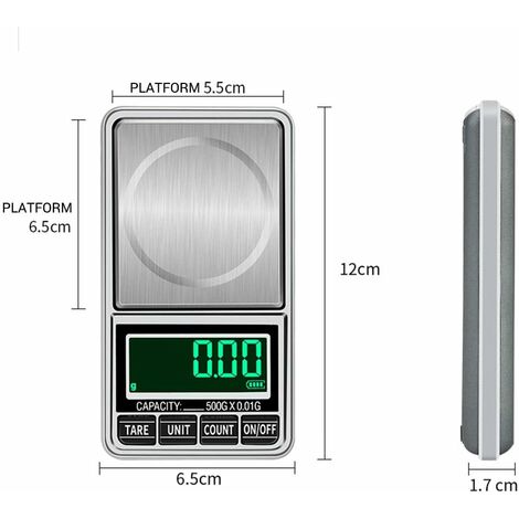 Mini Balance De Précision Numérique 600g X 0,01g - Balance De Poche Pour Bijoux, Or, Poudres Et Cuisine