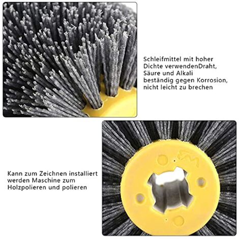 Rouleau Abrasif En Nylon Pour Ponçage, Polissage Et Satinage - Idéal Pour Bois, Métal, Acier Inoxydable (grain 60/80/120/180)