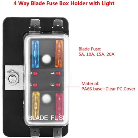 Porte-Fusible Double Borne Pour Batterie Voiture - Courant 30-500A, Tension 58V - Matière ABS Et Cuivre Nickelé