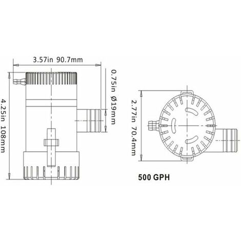 Bateau Pompe De Cale-1100GPH 12V Marine Automatique Pompe De Cale