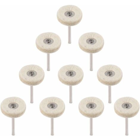 10Pcs Roue de polissage 25mm Laine Feutre Polissage Roues Foret Grinder Roues Brosses Outil Rotatif Avec Poignée (1/5)