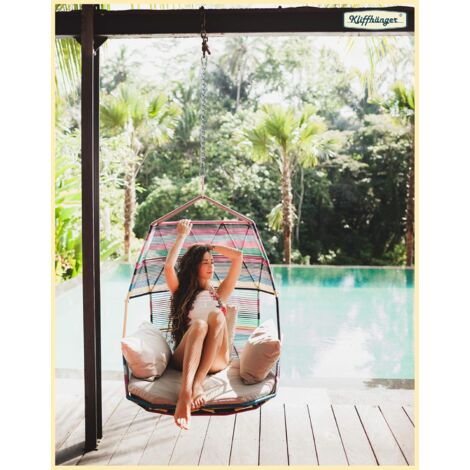 Chaîne Bronze Massif 110 Cm - Avec Mousquetons - Pour Chaise Hamac Suspendue
