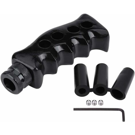 Pommeau de levier de vitesse, Transmission manuelle universelle voiture pistolet poignée couteau poignée levier de changement de vitesse bouton tête manette de vitesse(Noir) (1/5)