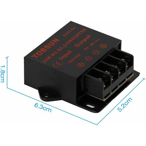 Convertisseur 12V/24V à 5V DC à DC Convertisseur à Réduction Module d'Alimentation