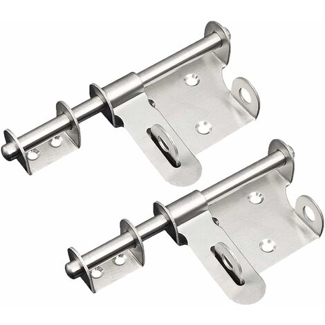 2 Pièces Loquet Verrouillage, Loquet En Acier Inoxydable, Loquets De Porte De Sécurité, Verrou De Porte à Boulon Coulissant Avec Trou Pour Cadenas Pour Portails, Clôtures, Abri De Jardin