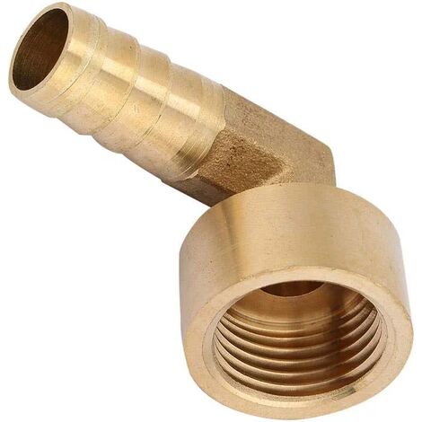 Raccord à ailettes en laiton filetage femelle Coude à 90 degrés Tuyau coudé en laiton Adaptateur raccord d'articulation Raccord G1 / 2 Air / Eau / Combustible / Huile / Gaz inertes(12mm) (1/5)