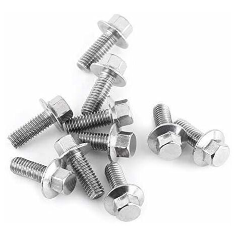 10pcs M6 acier inoxydable SS304 kit de vis, Vis à bride hexagonale Fixation des boulons de la tête de la rondelle(M620) (1/4)