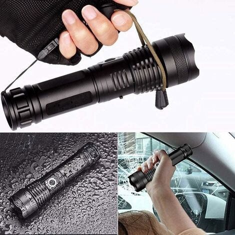 Lampe De Poche Ultra Puissante, 500000 Lumens USB-C Rechargeable Lampe Torche Led Ip65 Etanche Tactique Torches 5 Modes Zoombar Pour Camping Durgence Activites De Plein Airbatterie 5000mah Class 85436065