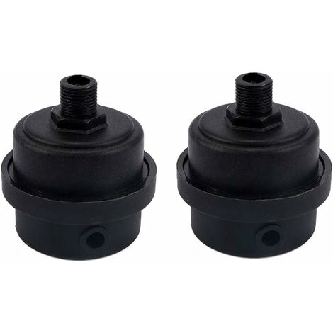 Lot de 2 filtres silencieux pour compresseur d'air en plastique avec élément filtrant 1/4" PT 12 mm (1/5)