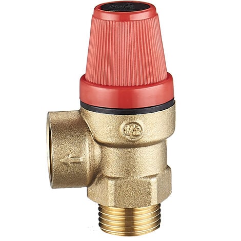 Soupapes de décompression mâle de 1,27 cm - Valve de sécurité en laiton pour eau/huile/gaz (3 bar)