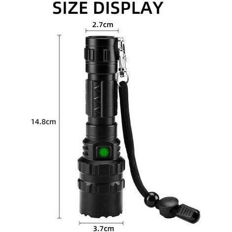 Lampe Torche Militaire Poche LED Rechargeable Sécurité Police