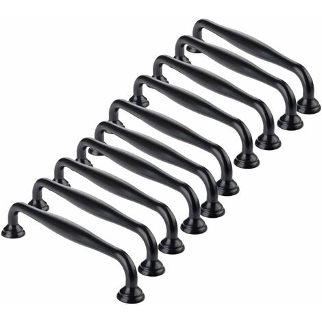10pcs poignée meuble Noir -poignee de meuble cuisine noir Poignées de porte Tiroir Chambre entraxe 96mm，Poignées pour armoires-penderies