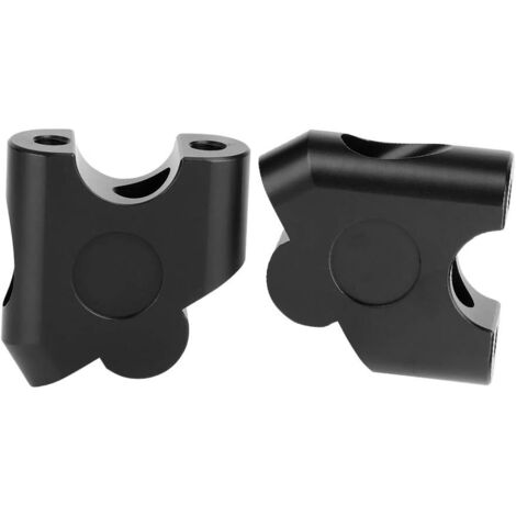 Rehausseur De Guidon Moto 22mm Universel - Riser Guidon En Alliage CNC Noir/Chrome (Hauteur +30mm, Recule +20mm)