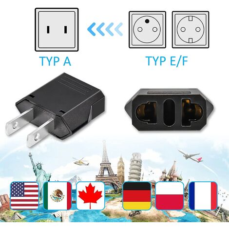 5x Adaptateur de Voyage,adaptateur prise france vers usa,adaptateur prise usa,adaptateur usa,adaptateur prise canada,Adaptateur Prise Universelle Americaine/Chine/Japon/Canada/Mexique