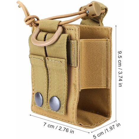 Pochette Tactique Pour Talkie-walkie - Compatible MOLLE, Velcro Réglable, Fermeture à Clip - Pour Randonnée, Airsoft, Sécurité
