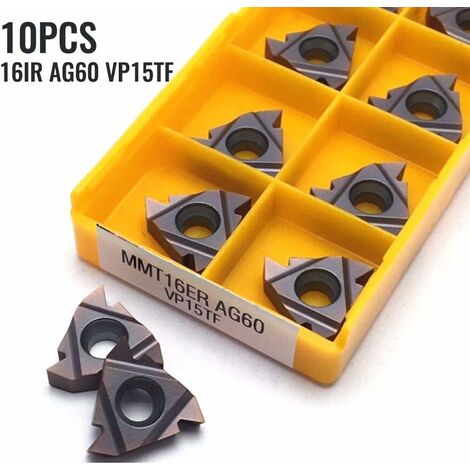 Coffret 10pcs Plaquette Carbure DCMT11T304 VP15TF Forme Losange Pour Tournage Finition Acier