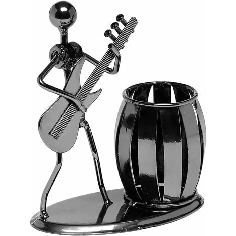 Porte-stylo à guitare Accessoires de bureau créatifs Porte-crayons en métal polyvalent pour cadeaux, enfants, étudiants et papeterie