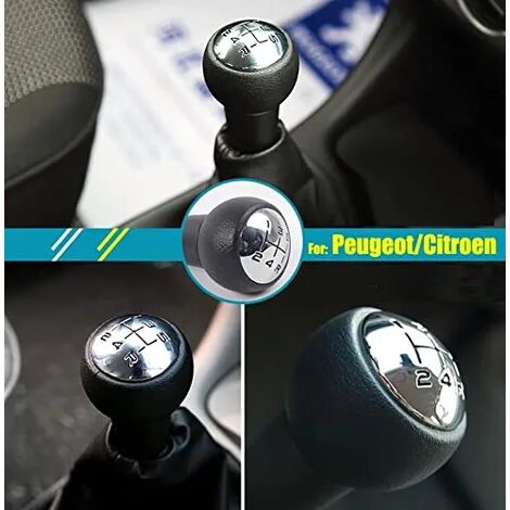 5 Vitesses Pommeau de Levier de Vitesse Compatible pour Peugeot 106 107 205 206 207 301 306 307 308 406 407 408 508 605 806 807 2008 3008 5008 Citroen C2 C3 C4 C5 Picasso Saxo Xsara Elysee