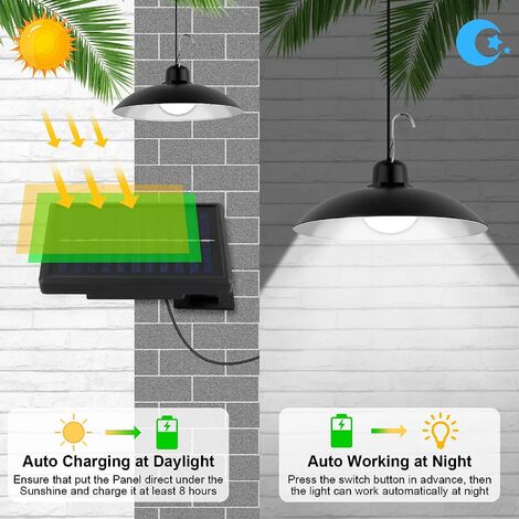 Aytop Suspension solaire à double tête, Lampes solaires d'extérieur IP65 étanches, Intégré 32