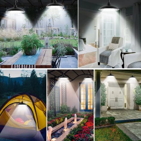 2 Ampoules Solaires LED Avec Télécommande - Pour Tente, Poulailler, Panneau, Détecteur Solaire