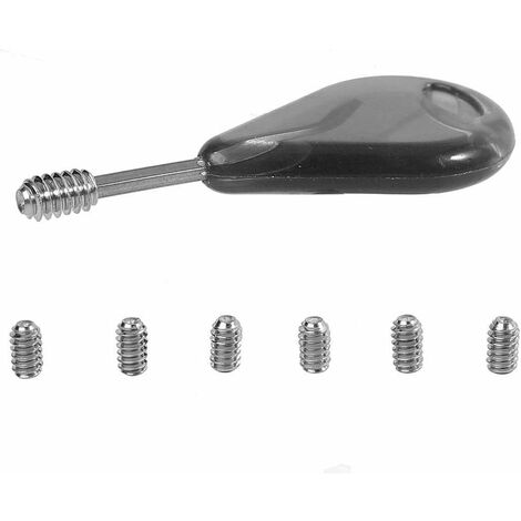 Clé pour aileron de planche de surf, accessoires pour planche de surf, 6 vis sans tête pour aileron de surf et clé pour aileron de planche de surf pour retirer ou installer les vis sans tête qui maint (1/5)