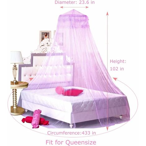 Moustiquaire De Lit Balakaka – Hauteur 3 M, Ourlet 12,5 M – Design Dentelle Romantique – Pour Lits Simples/doubles - 7