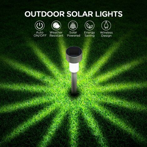 12 Lampes Solaires Extérieur Jardin Nipify - Lumière Solaire Étanche Spot Blanc Chaud - Décoration Allée Terrasse