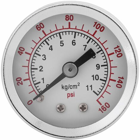 Manomètre, manomètre pour eau, huile, 0-160PSI 1/8" NPT Manomètre de pression pour Eau Liquide Carburant Huile Air, Manomètre de haute précision