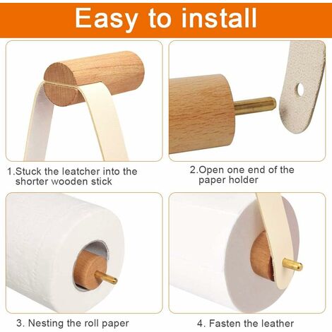 Porte Papier Toilette Bois Mural Support pour Rouleau de Papier Toilette Porte Rouleau en Bois 18CM20CM Porte Rouleau de Papier Toilette pour Salle de Bain, Cuisine, Dortoir, Hôtel
