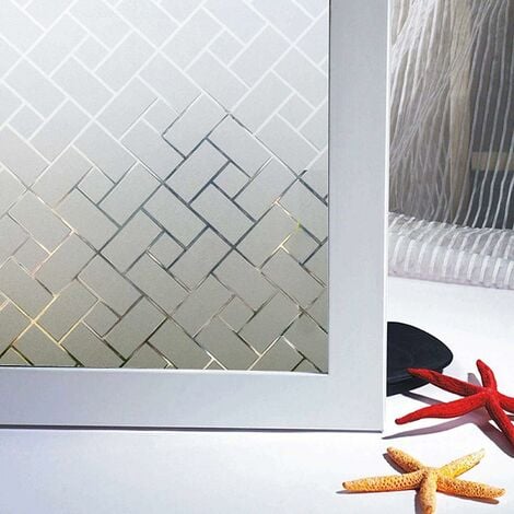 Film Fenêtre Vitre Anti Regard Film Electrostatique Anti-UV Autocollant Fenêtre Film pour Vitre Protection de La Vie Privée pour Fenêtre Maison Bureau Salle de Bain (45×300cm)