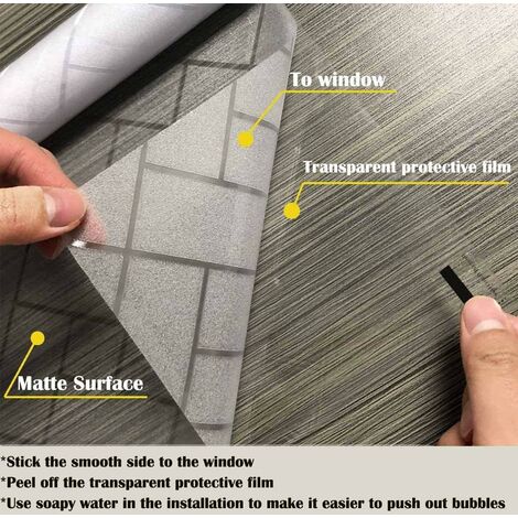 Film Fenêtre Vitre Anti Regard Film Electrostatique Anti-UV Autocollant Fenêtre Film pour Vitre Protection de La Vie Privée pour Fenêtre Maison Bureau Salle de Bain (45×300cm)