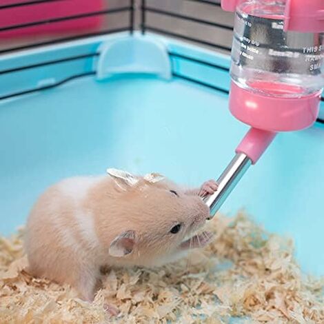 Gourde à Eau Anti-goutte 80ml Pour Hamster, Lapin, Hérisson - Système à Bille - Fixation Cage Facile - 7