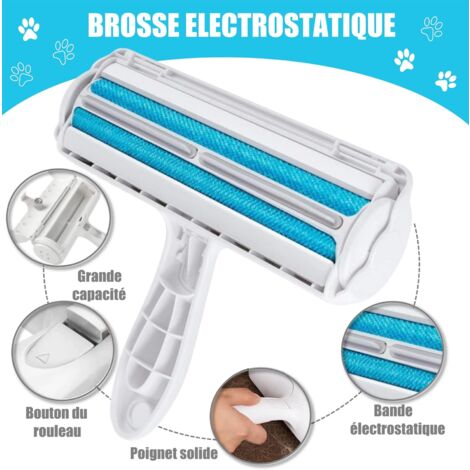 Brosse Anti Poils réutilisable – Brosse ramasse Poils Animaux – Economique – Ecologique – Facile à Utiliser – Permet de ramasser efficacement Les Poils de Vos Animaux de compagnies, Chiens, Chats
