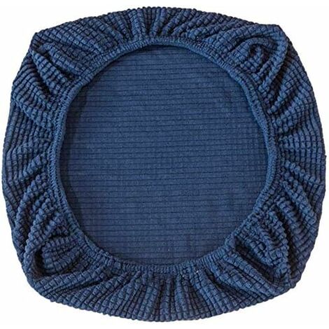 2 pièces Housses de chaise élastiques en élasthanne - Lavables - Pour chaises de bureau, salle à manger, bar, décoration de fête de mariage (bleu foncé) (1/5)