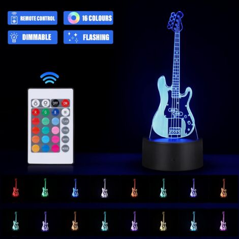 Veilleuse 3D, requin, veilleuse à télécommande colorée, veilleuse USB, lumière décorative