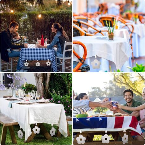 Lot De 8 Pinces à Nappe En Acier Inoxydable - Pour Pique-nique, Mariage, Terrasse, épaisseur Table Max 3,7 Cm