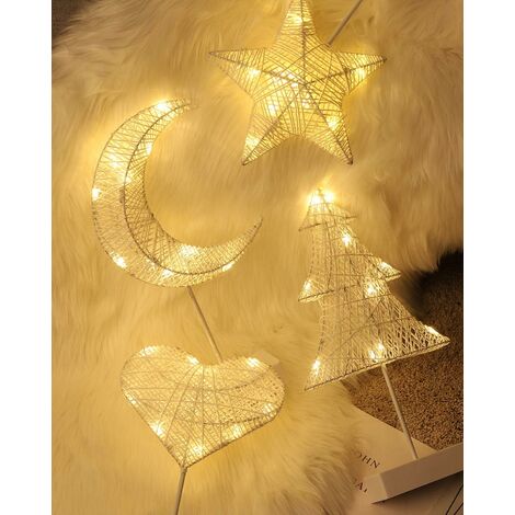 Veilleuse pour enfants, Lampe de Bureau Décorative, Alimenté par Pile Lampe de Chevet LED en Forme de Lune, Éclairage de Nuit Lumière Blanche Chaleureuse