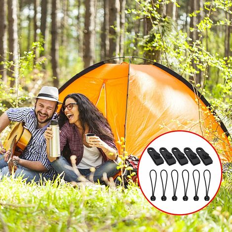 10 Pcs Clip Bâche Tente Crocodile Avec Tendeur Élastique – Pince Fixation Toile Ombrage Piscine Camping – Nylon Robuste Vent Fort