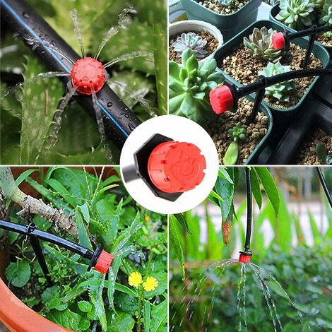 Lot de 12 pics d'arrosage automatique réglables avec interrupteur de valve  de contrôle à libération lente, système d'irrigation goutte à goutte  automatique pour plantes et fleurs d'intérieur et d'extérieur